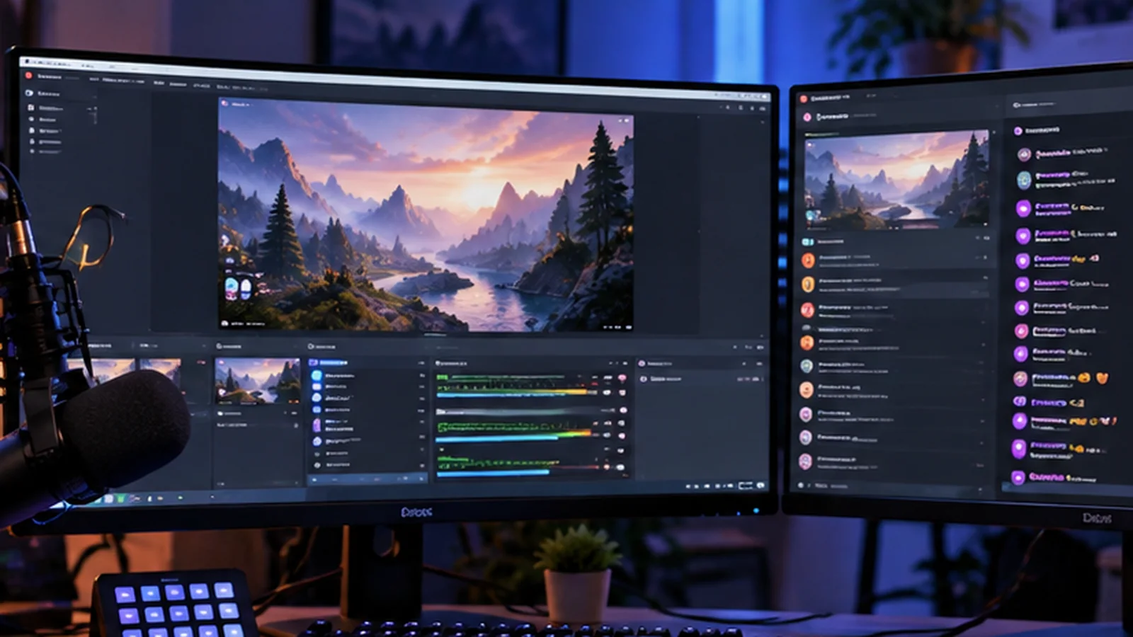Streaming-Arbeitsplatz mit OBS und Monitoring für einen 24/7 Twitch Stream