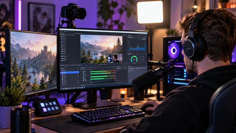 Modernes Twitch-Streaming-Setup für 2K-Streaming mit 1440p und OBS